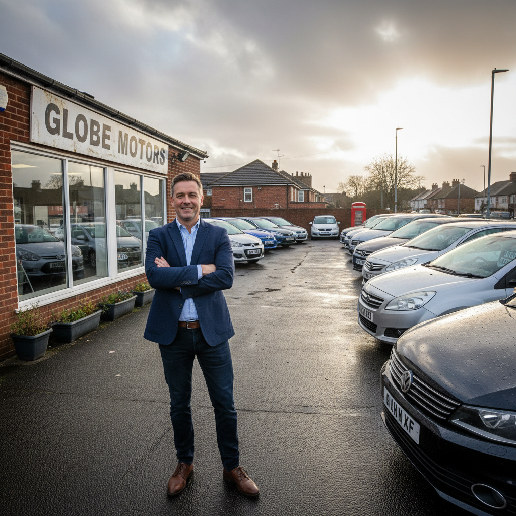 Independent used car dealer at their forecourt